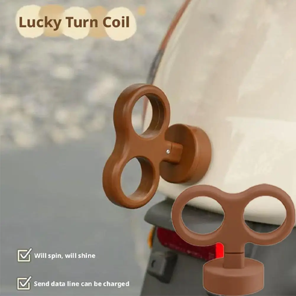 

Lucky Spin Glow Decor for Electric Vehicles Luminous Cute Spring Accessory Light-Up Car Rotating Clockwork Decoration I5N2