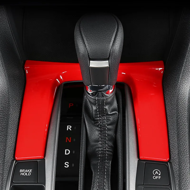 Car Interior Gear Shift Panel Decal Decorative Cover Trim For HONDA 2016-2021 10th Civic Sedan Hatchback AT Gear panel