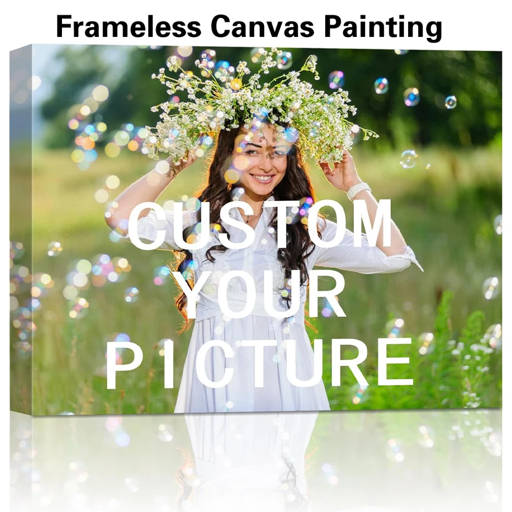 1pc Frameless Personalize Custom Photo selfie Wall Art Canvas Video Game Wall Pictures Print For Gamer Room Decoration