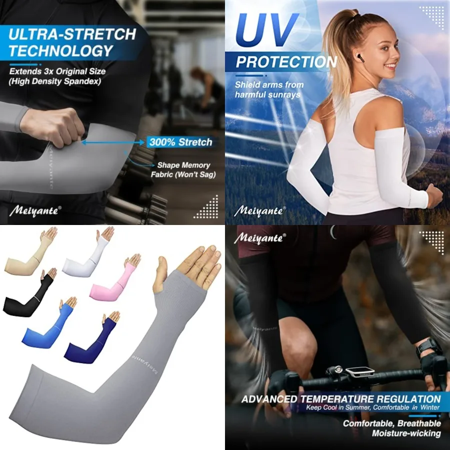 

Arm Sleeves for Men Women Work 1 Pair UV Sun Protection UPF Long Sleeves Tattoo Cover Up Sleeves to Cover Arm Sleeves Cooling