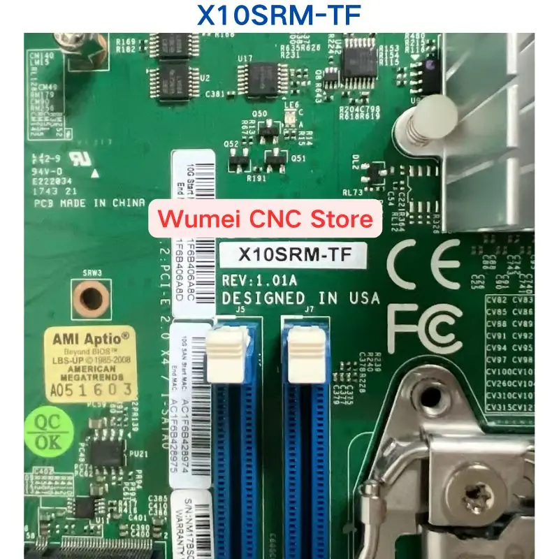 Second-hand test OK for Supermicro X10SRM-TF Server motherboard If you need other specifications please consult