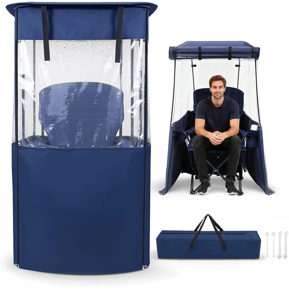 

Camping Chair with Shade Outdoor olding Chair with Adjustable Shade 4 Removable Curtains Sports Portable Camping Seat or Cold We