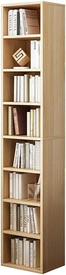 

Small Narrow Corner Bookcase 71 Inches Tall Gap Freestanding Storage Cabinet 8 Lattices Open Shelves Tower Rack Cubes Bookshelf