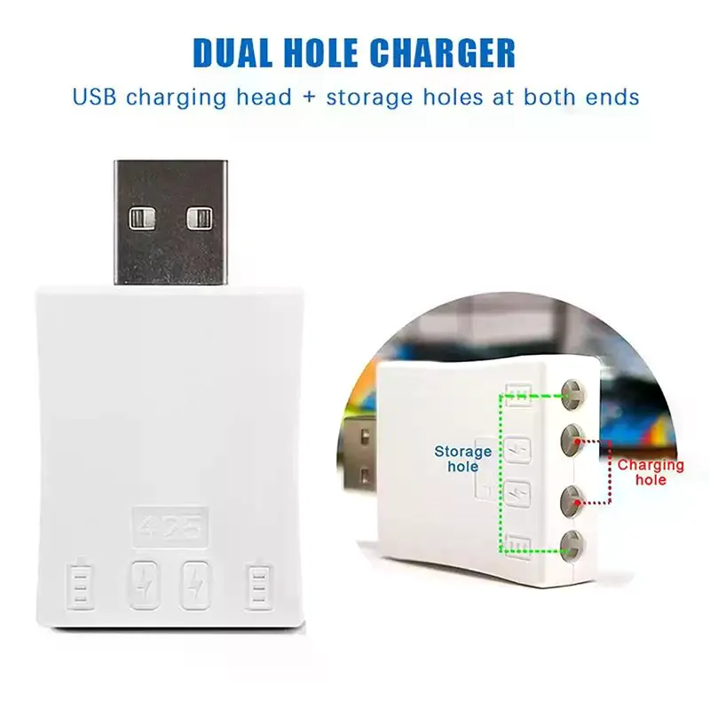 Glow In The Dark LIR425 Batteries With USB Charger 300 Cycle Life Fast Charging Portable For Night Fishing Use Rechargeable