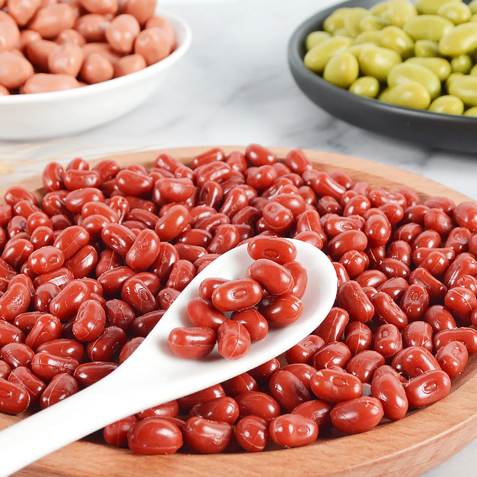 

200g Fake Red Beans Artificial Food Props Realistic Simulation Decorative Photography Display Learning PVC