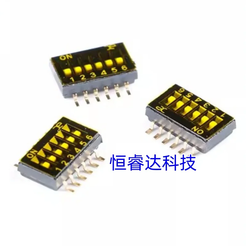 

100pcs/lot DSHP06 6Position 1.27mm Half Pitch 1.27-6P Gold Plated SMD DIP Switch DSHP06TSGER 100% New Original