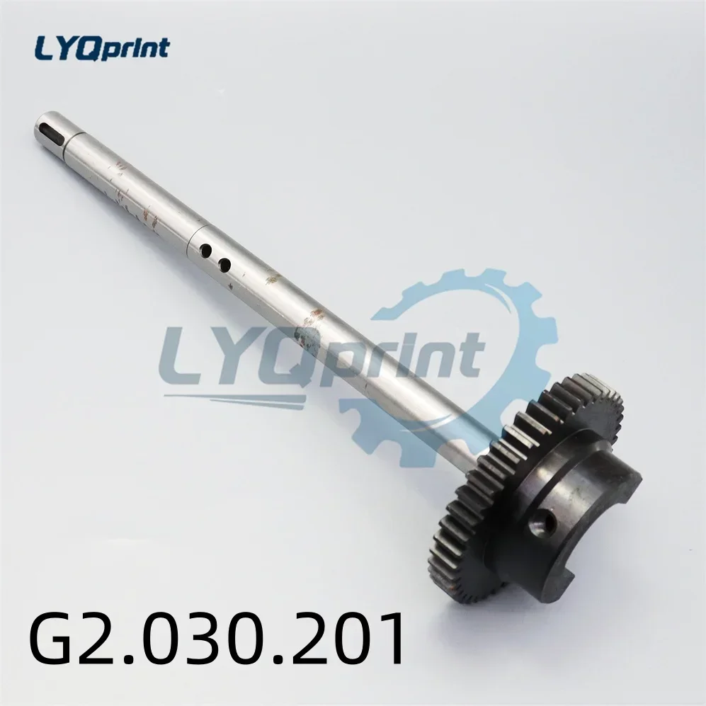 Tough Heidelberg Water Roller Gear Shaft Double Hole With Card Spring Groove G2.030.201 Printing Machine Parts