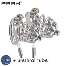 FRRK Stealth Convenient Lock Male Chastity Cage with Urethral Penis Plug Adults Toys Store BDSM Sex Shop for Couple