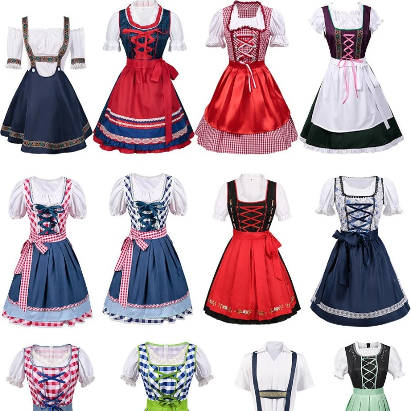 

New Halloween carnival clothing German beer festival clothing sub-size suspender pants set Bavarian women's clothing
