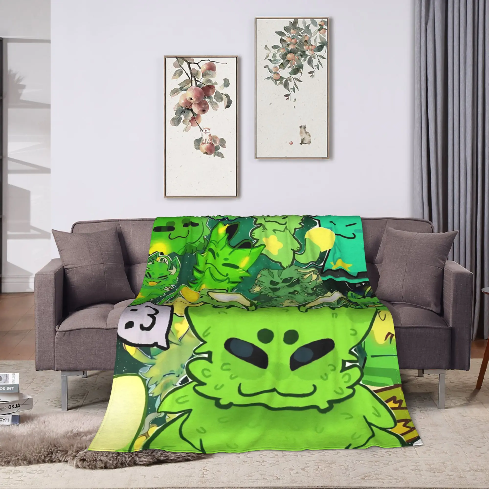 Gir Invader Zim Cartoon  Blanket  Warm Street Trend Plush Throw Blanket For Outdoor Decorative Flannel Bedspread Bed Cover
