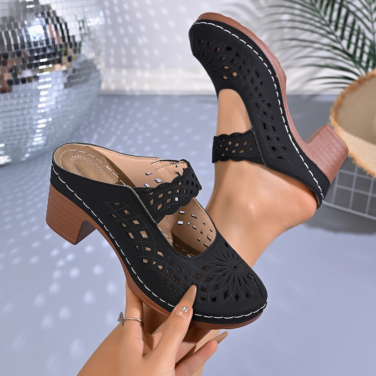 Women Casual Sandals 2026 Summer New Slip on Breathable Sandals Lightweight High Heels Designer Shoes Women Zapatos De Mujer