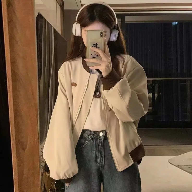 

American Street Style Baseball Uniform Jacket Women 2025 Spring Autumn New Niche Design Short Versatile Casual Jacket