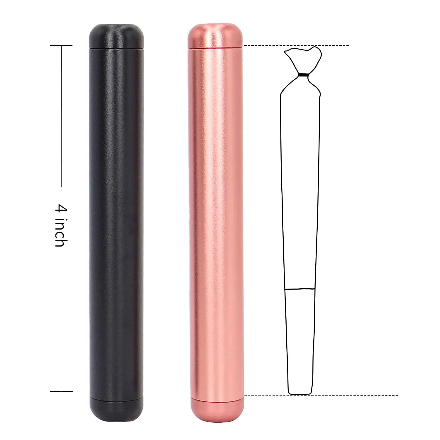 4.5inch Aluminum Airtight Storage Container Metal King Size Tube Metal Tube Container Smoking Accessories