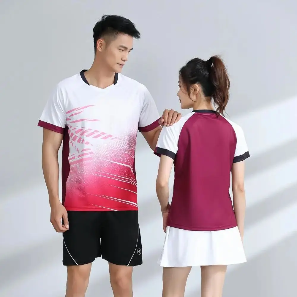 New Couple Badminton T-Shirt Kids Table Tennis Jerseys Short Sleeve Breathable Men Tennis Shirt Summer Ping-pong Fitness Clothes