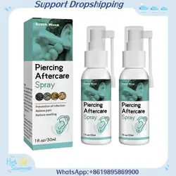 2pcs Piercing Aftercare Spray Disinfection Earrings Earwax Portable Liquid Ear Swelling Pain Wash Soothe Cleaning Hole Reli