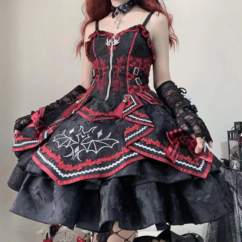 Lolita Dark Fragrance Bat Dynamic JSK Gothic Dress by Ocelot