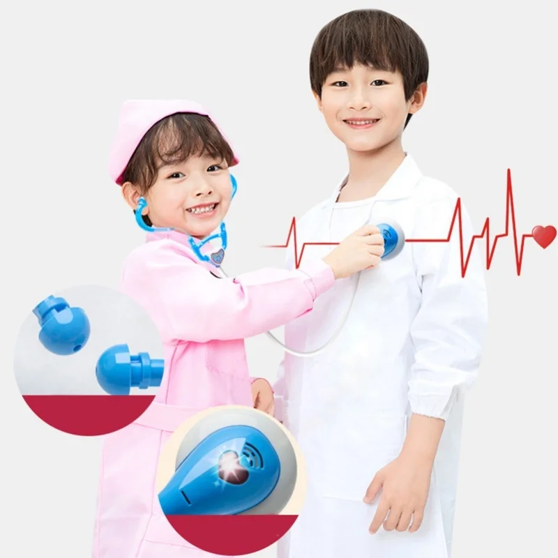33Pcs Kids Doctor Kit Blue Safe Durable Plastic Play With Imagination Kids Doctor Playset For Home School Education