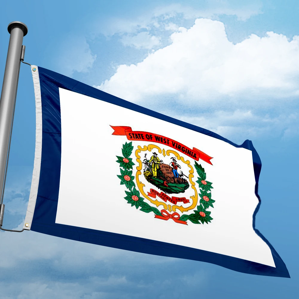 West Virginia Flag 3*5FT 90*150CM USA States Flags Design Custom  Outdoor Decor Banners  Polyester UV Resistance Double Stitched