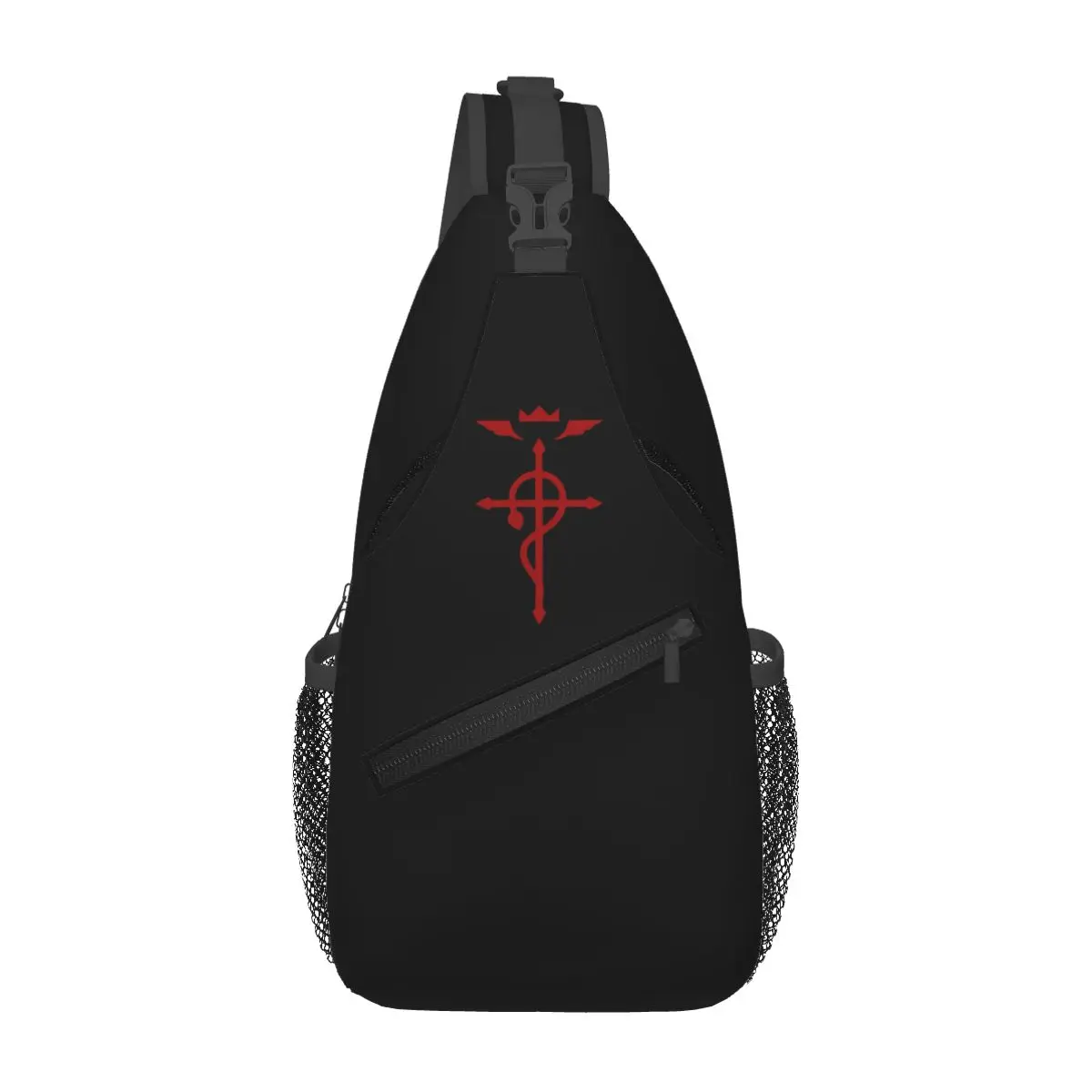 Fullmetal Alchemist - Flamel Insignia (Red) Chest Bag Men Sling Crossbody Backpack Chest Bag Traveling Daypack Shoulder Bag