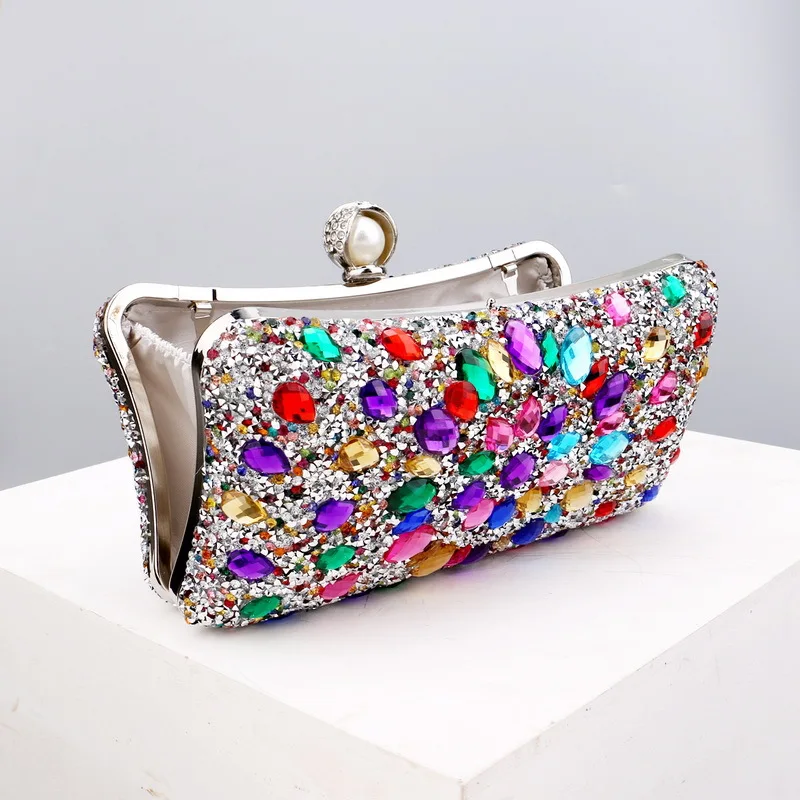 women evening bags bridal party evening purse classy clutch pearl bag satin sequin bling rhinestone evening clutch bag for women