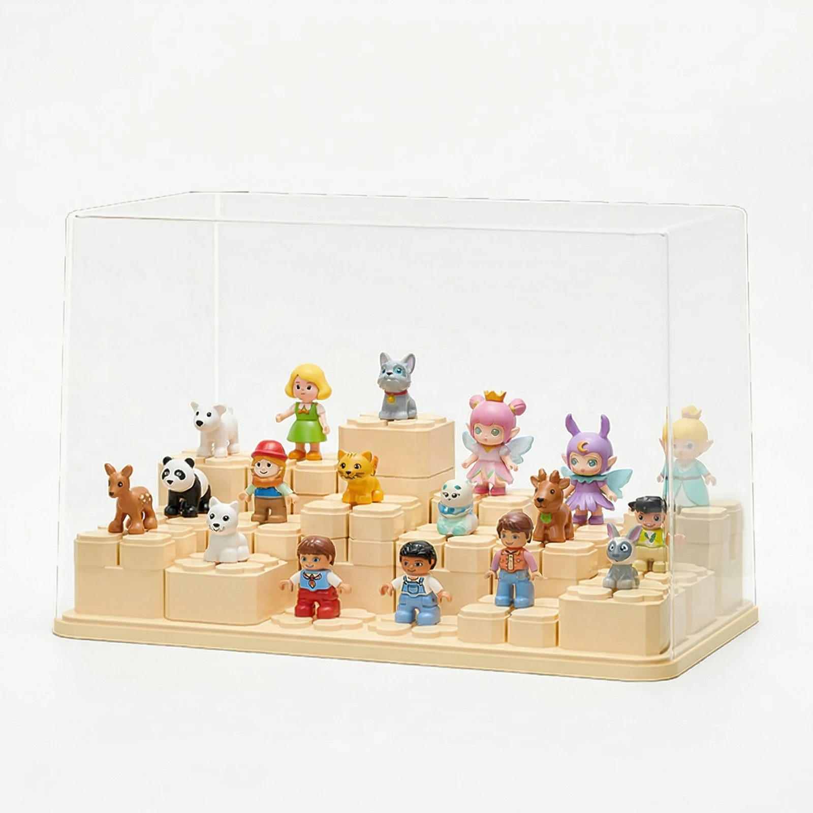 

DIY Stackable Transparent Display Case w/ Movable Block for Collectible (Medium)