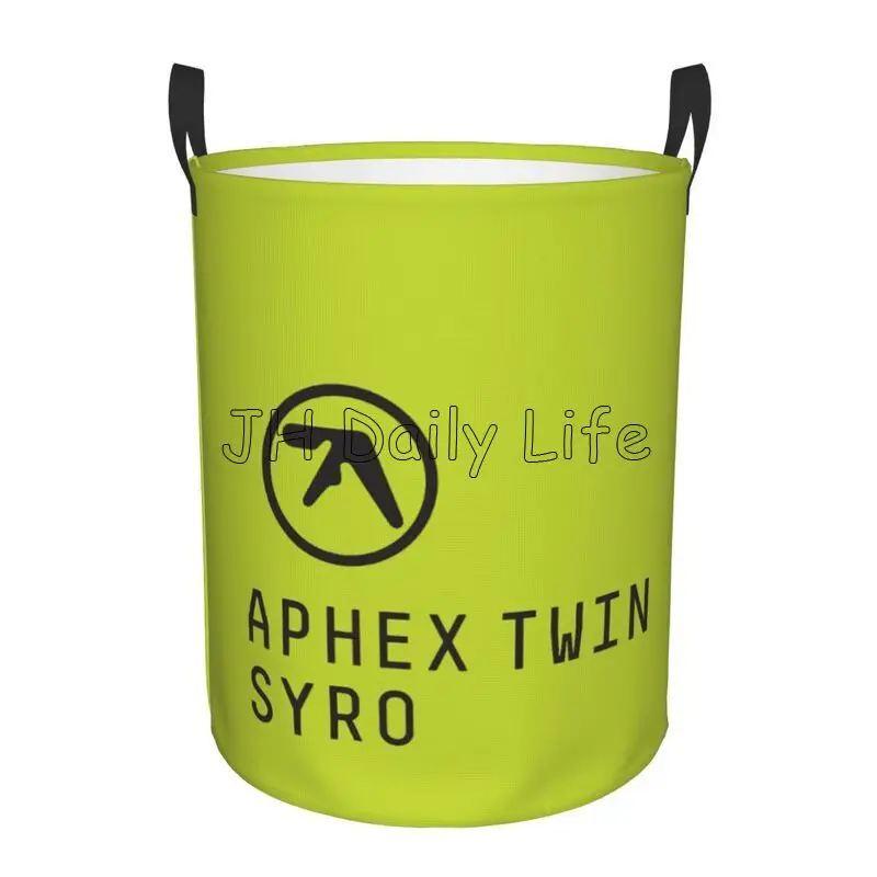 Aphex Twin Syro Round Laundry Hamper Large Foldable Laundry Storage Basket Toys Clothes Organizer Bin for Home Dorm Decor