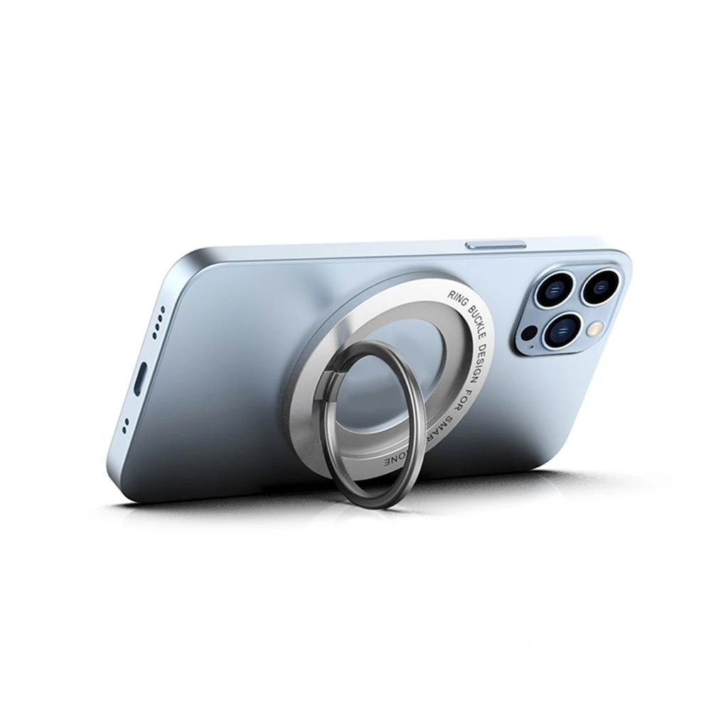 Für Magsafe Magnetische Tragbare Drehen 1 Stücke Starke Saug Rotierenden Klapp 360 Ring Telefon Halter Legierung Tragbare Universal Desktop – Detail 5