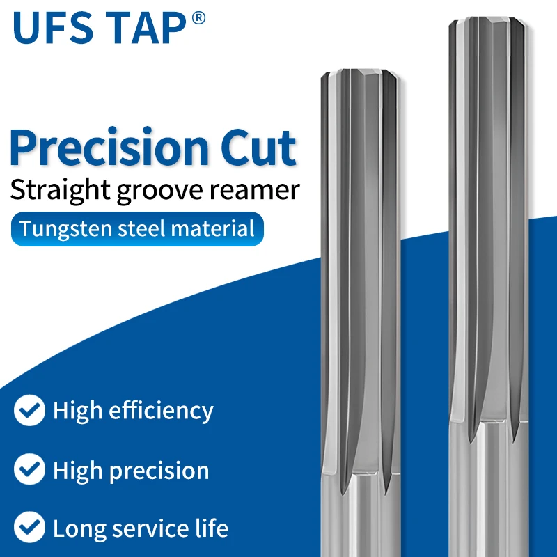 

UFS Carbide Machine Reamer Straight Spiral Flute Uncoated Tolerance Chucking Metal Cutter Tungsten Steel CNC Inner Hole Tool