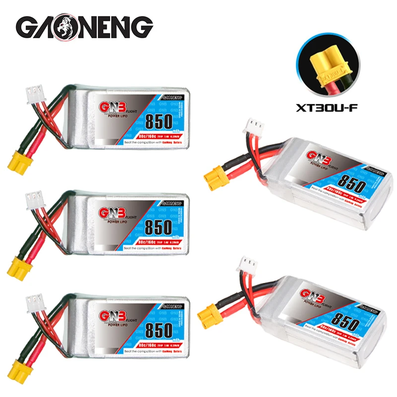 Batteria GNB Lipo 2S 7.4V 850mAh 80C/160C per FPV Racing Drone Micro Quadcopter elicottero RC parti batteria ricaricabile 7.4V