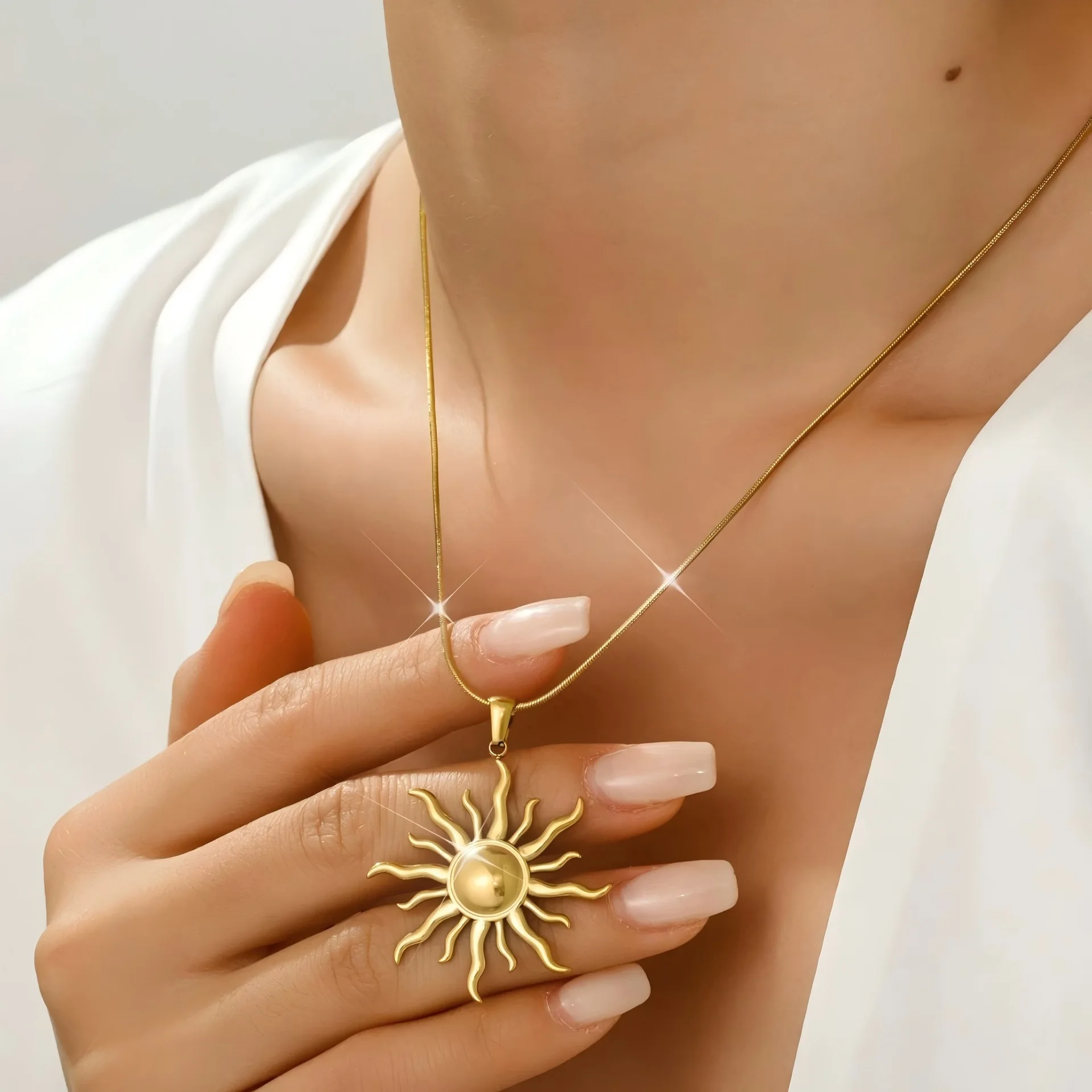 Collier européen et américain en os de serpent tournesol pour femmes, nouvelle chaîne de cou de flamme Unique, bijoux cadeau