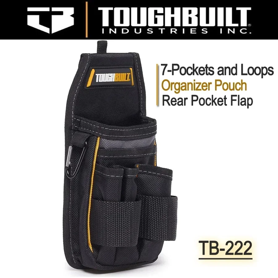 حقيبة تنظيم ToughBuilt TB-222 - رفرف جيب خلفي - تناسب فوق السراويل أو الحزام، حقيبة أدوات حزام شديدة التحمل ومتينة #2