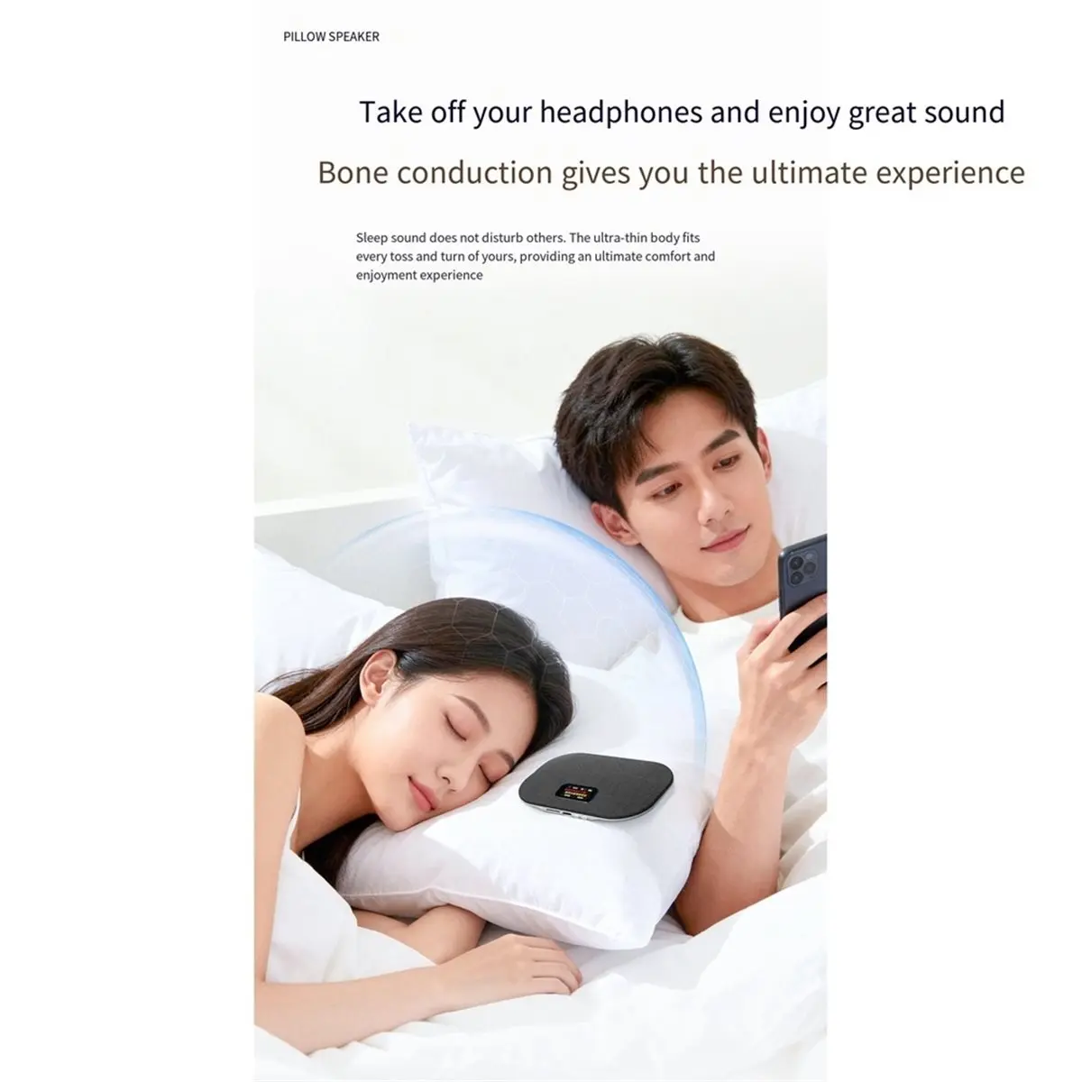 Wireless Bluetooth Noise Sleep Speaker Digital Display Under Pillow Sound Disc Rechargeable Gift for Relaxation A