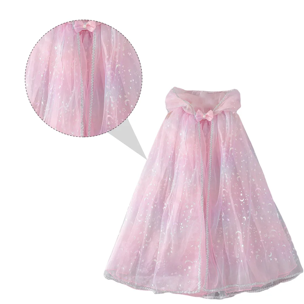 

1Pcs Kids Cloak Children Cape Masquerade Costume Party Fancy Lightweight Sparkling Dazzling Comfortable Wearable for Halloween