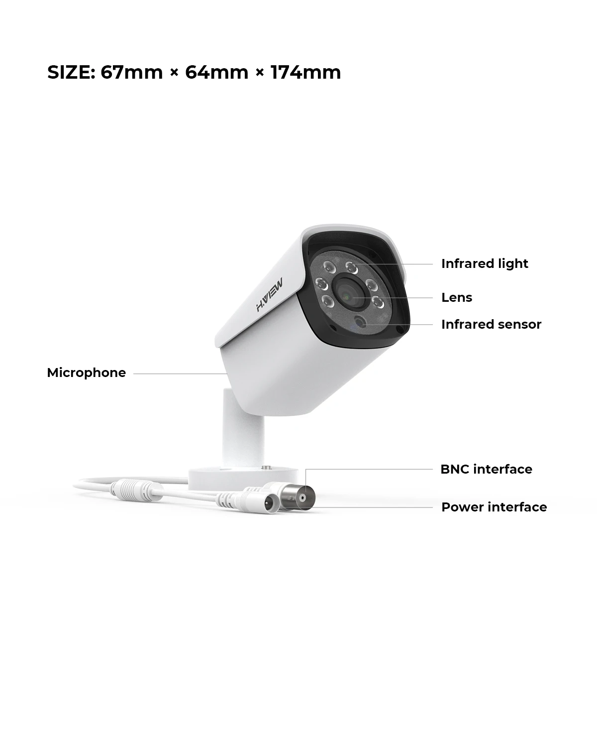 H.VIEW 1080P Camera Surveillance AHD Surveillance CCTV Analog Camera High Resolution IR Cameras PAL NTSC Outdoor Video Cameras