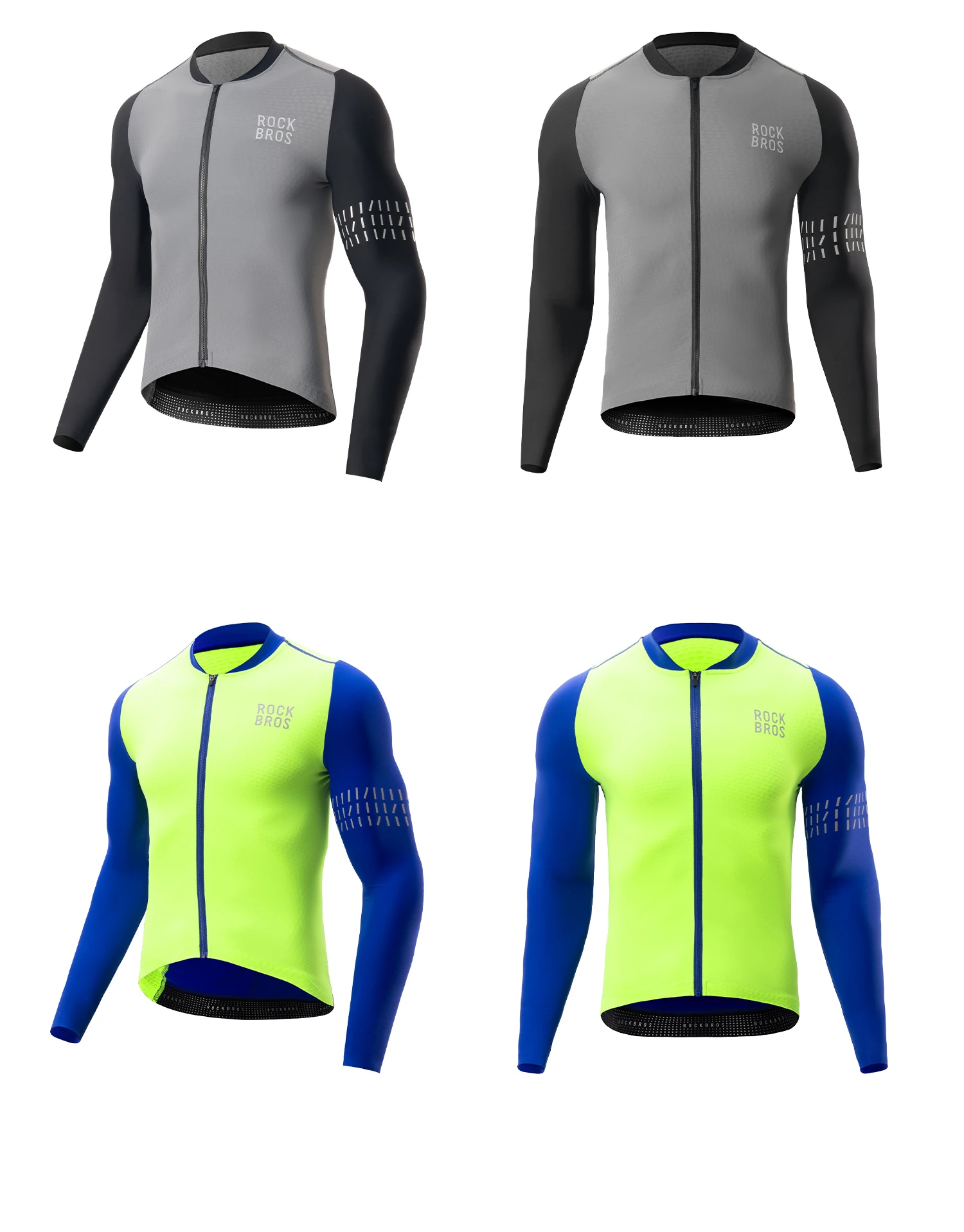 ROCKBROS Radtrikot mit langen Ärmeln, dünnes Fleece-Design, reflektierende Elemente, mit YKK-Reißverschluss, bequeme Fahrradjacke mit langen Ärmeln. – Detail 14
