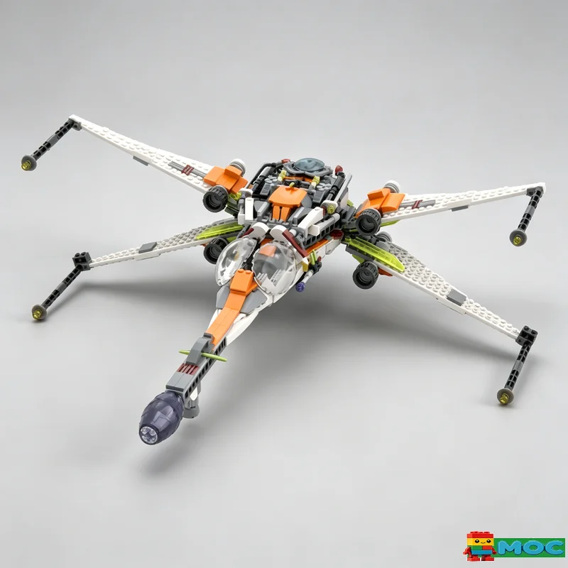 602PCS Sci Fi Future Design Space Battle Spacecraft MOC Model Blocks Educational Toy Birthday Christmas Collection Display Gift