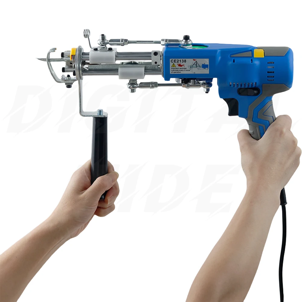 AK 2 IN 1 آلة تلمم السجاد الكهربائية مع شاشة ديجيتال ومجموعة تلمم الضوء آلة نسيج السجاد المتدفقة