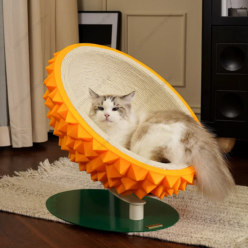 

Sisal Cat Scratching Board Cat Nest Integrated Large Durian Shape Pet Bed Non-closed Four-season Pet Sofa