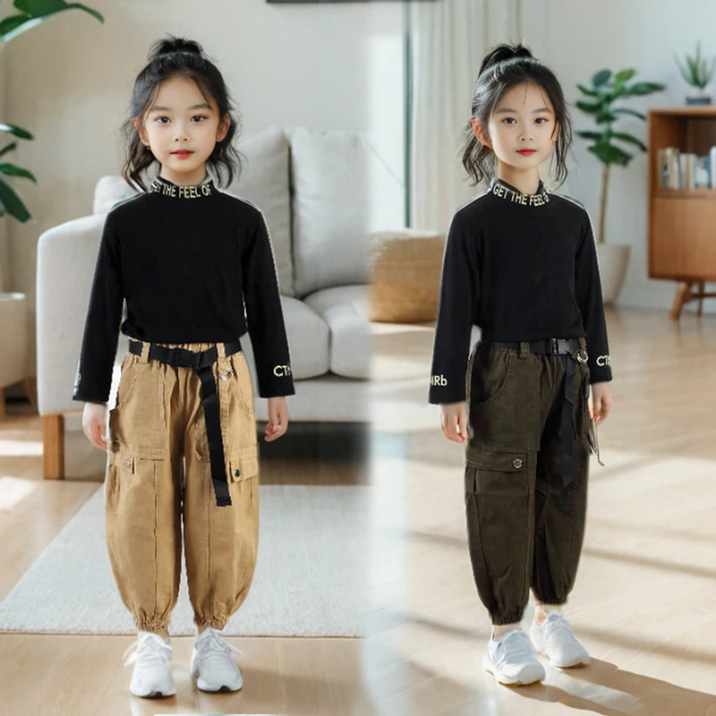 

Girls' suit, spring and autumn 2024 new casual suit, foreign style long-sleeved overalls, fashionable two-piece suit of clothes