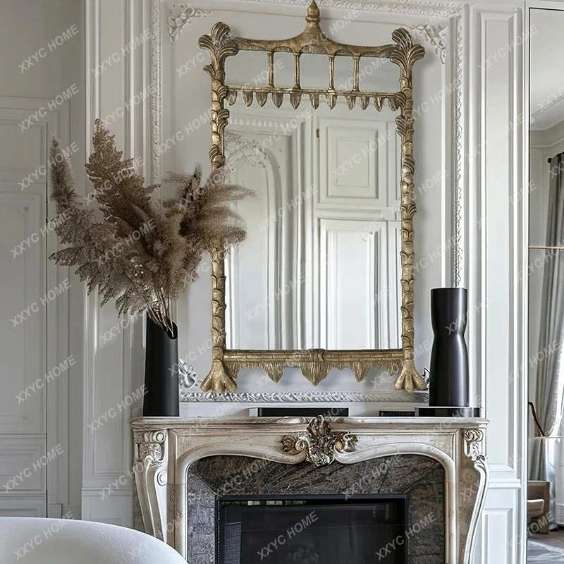 

B06 retro dressing mirror, full-length mirror, wall-mounted decorative mirror, living room entrance, wrought iron