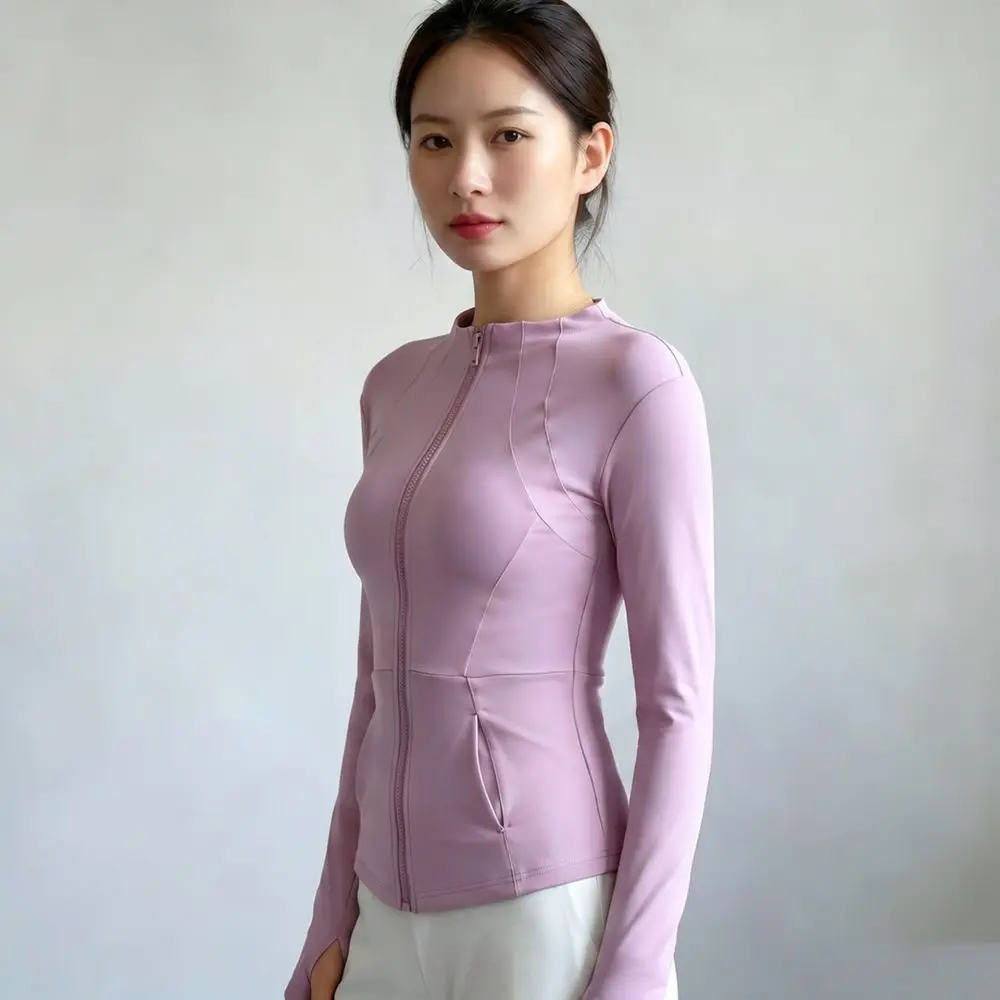 Womens Sportswear Long Sleeve Yoga Top Slim Fit Quick Dry Athletic Shirt Running Gym Fitness Training Tee