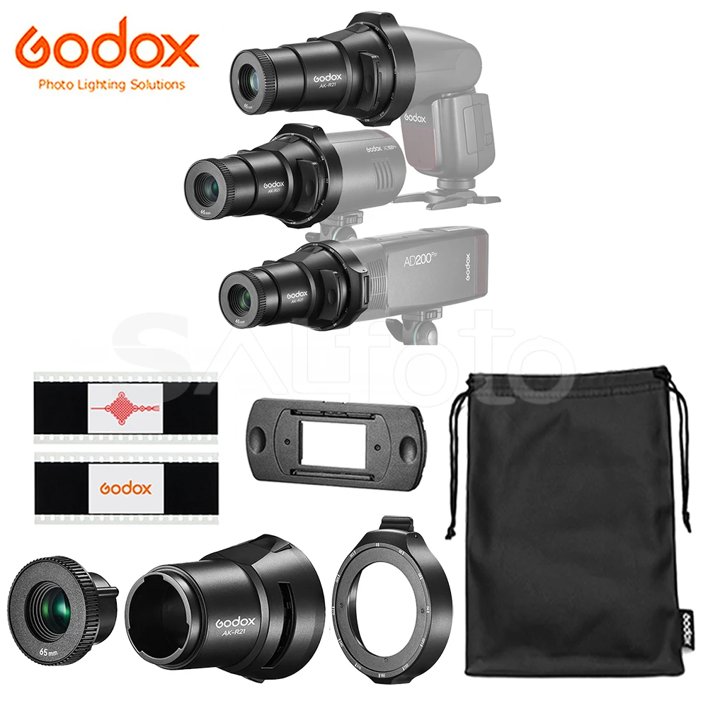 

Godox AK-R21 Kit Projection Attachment Lens Round /Fresnel Head Adapter Slide Set for Speedlite V1 AD100Pro AD200Pro LC30 ML30