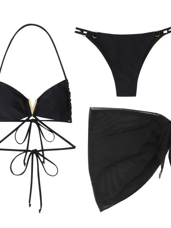 

Купальник Pure Desire для женщин: сексуальный комплект бикини с V-образным вырезом, нейлоновый материал, с поддержкой для груди.