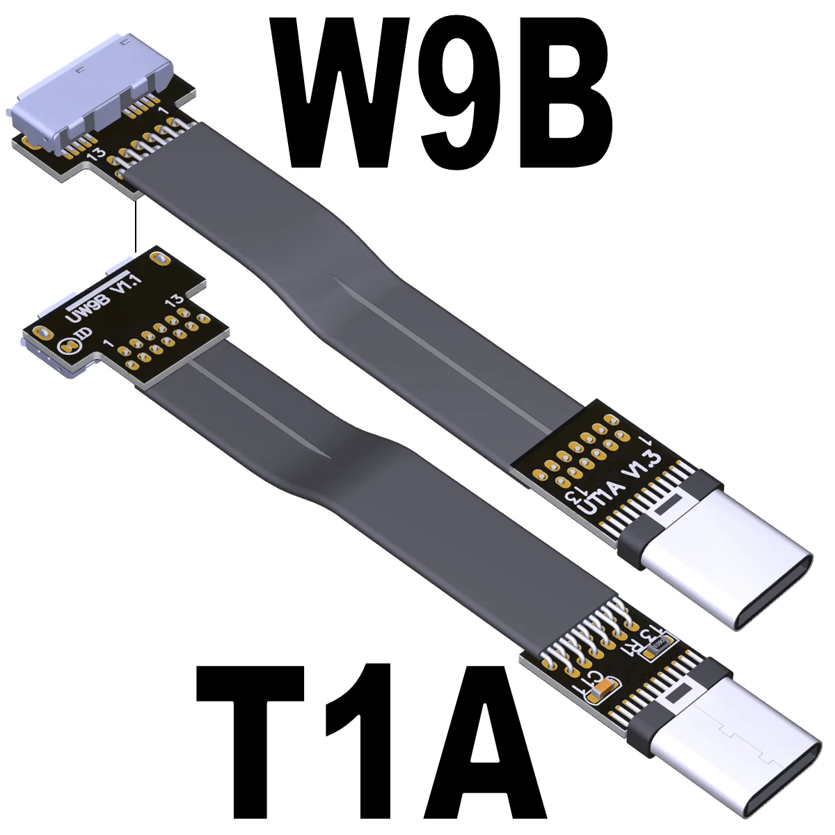 High-Speed Aerial FPV USB 3.0 Type-C to Micro-B Flexible Flat Ribbon Cable FFC 5Gbps for Drone Camera Connection