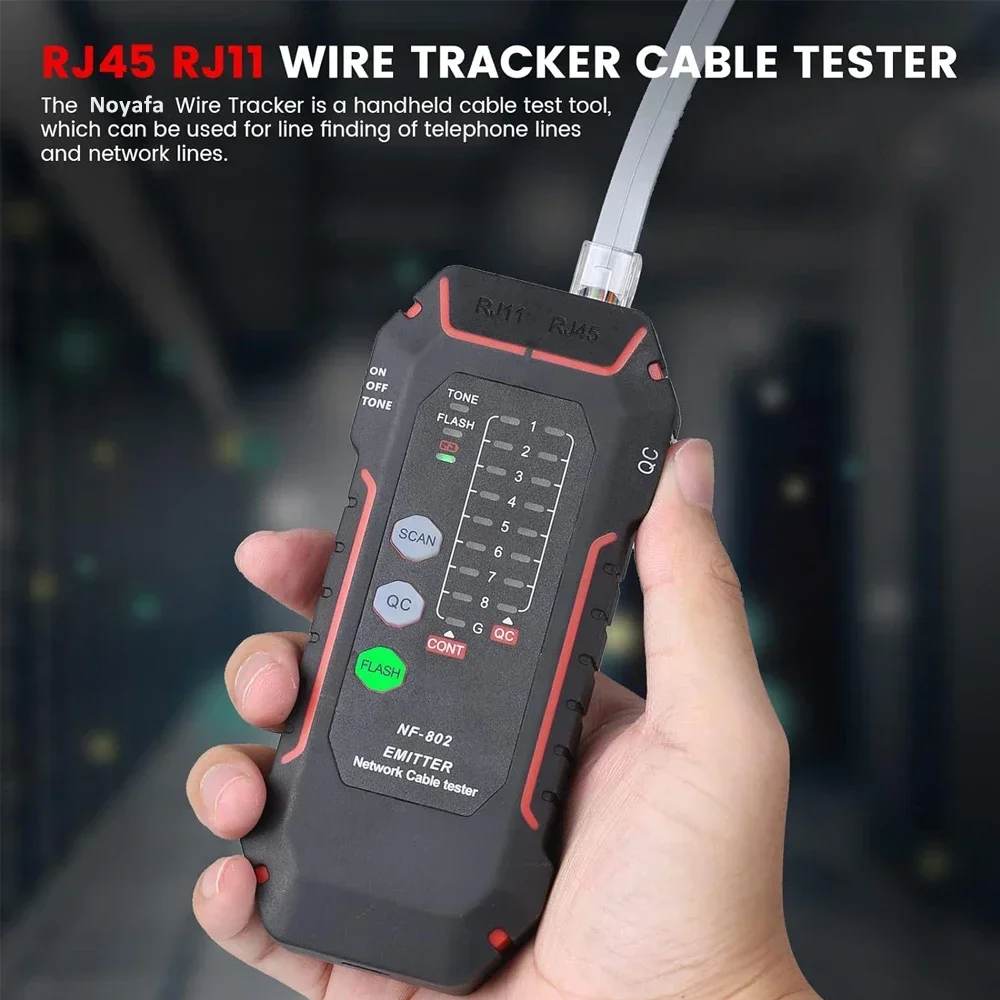 Noyafa NF-802 Tester sieciowy lokalizator przewodów sieciowych lokalizator kabli RJ45 RJ11 wyszukiwarka linii telefonicznej naprawa narzędzia