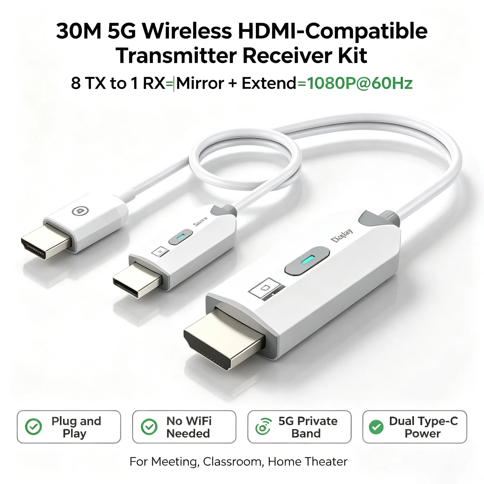 HDMI-Compatible Extender Wireless 4K 5.8G 50M Transmitter Receiver Wall Penetration Plug Play for Laptop PC TV Projector view 3