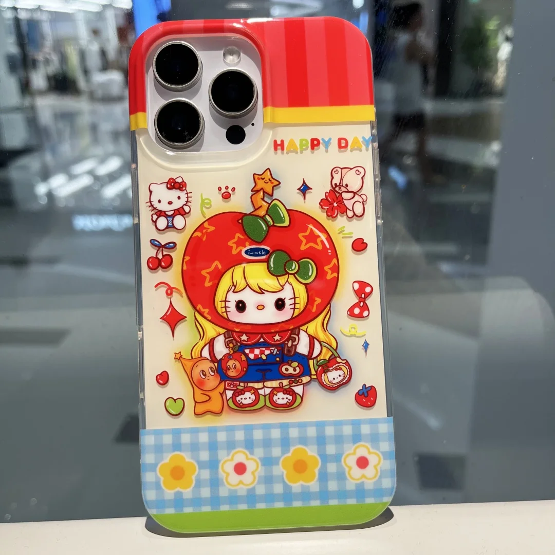 

Christmas Silent Night Hello Kitty Happy day Phone Case For iPhone 16 Pro Max 15 14 13 Pro Max Plus Y2K Phone Case
