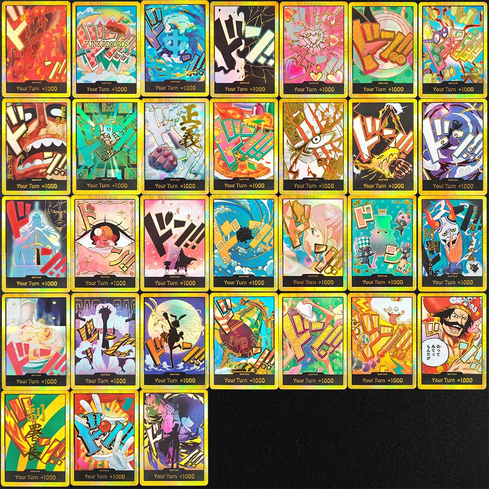 Self Made One Piece TCG English DON!! Gold Gol D.Roger Nami Luffy Robin Yamato Koby Buggy Carrot Anime Collection Flash Card Toy