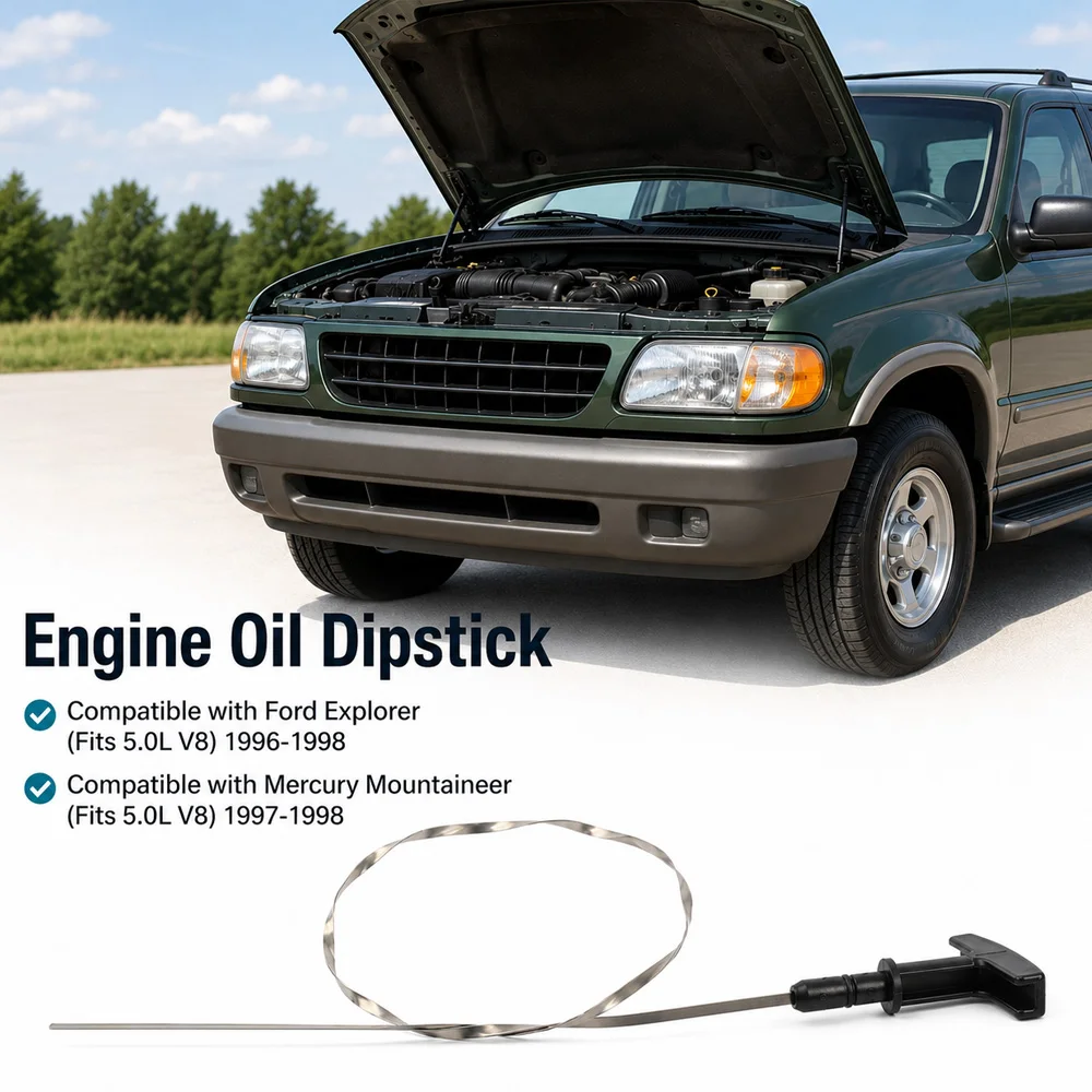For Ford Explorer 1996 1997 1998 Mercury Mountaineer 5.0L V8 1997-1998 Engine Oil Level Dipstick F67Z6750BA, F67Z-6750-BA view 2