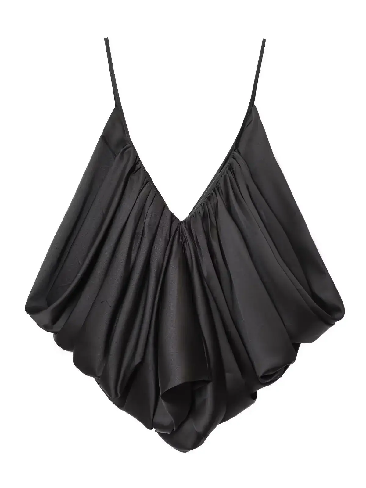 قطع علوية نسائية صيفية جديدة مثيرة موديل 2025 بحمالات عميقة على شكل حرف V للسيدات من الساتان الناعم بدون أكمام مع رسن متعدد الاستخدامات وحزام صدرية للشمس